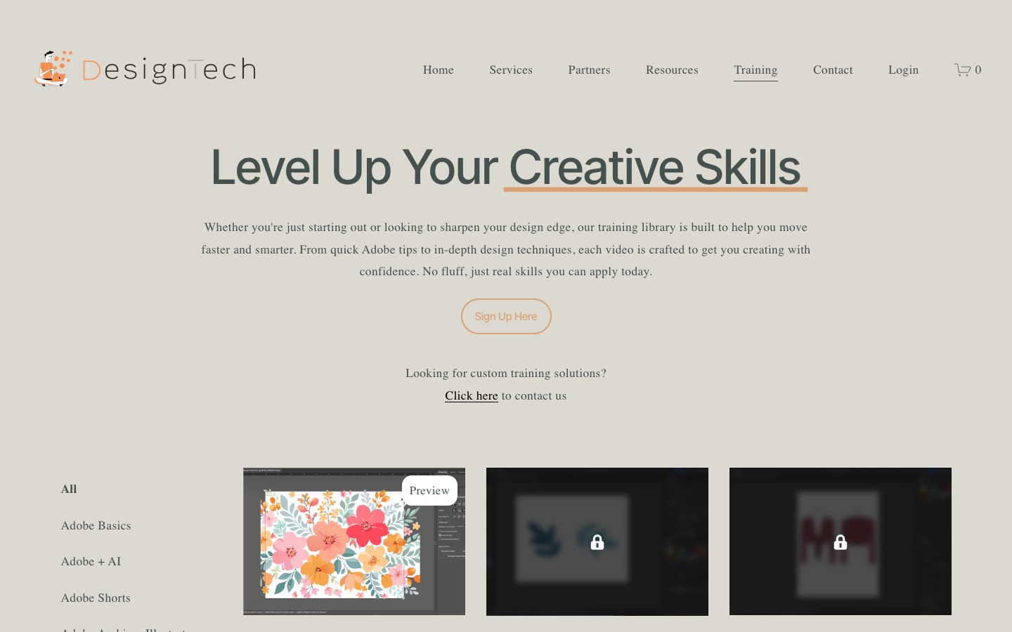 Designtech training library: Level Up Your Creative Skills